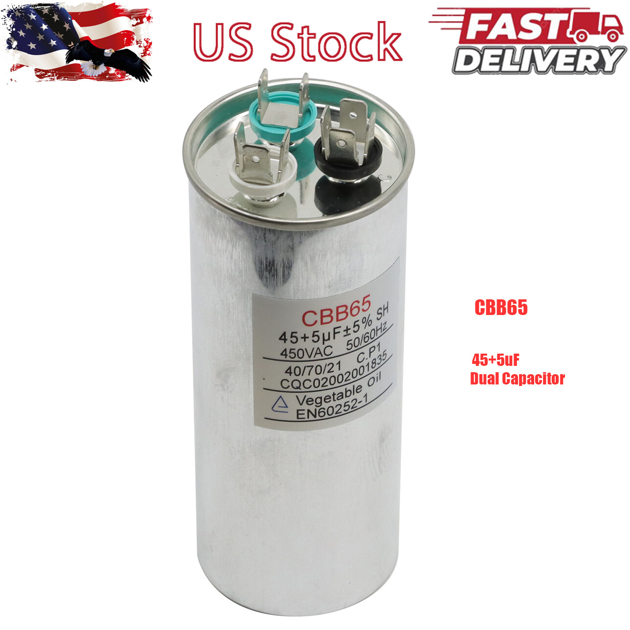 45+5 uF MFD 370-440 V AC High Quality Motor Dual Run Capacitor CBB65-R 45+5 uF MFD 370-440 V AC High Quality Motor Dual Run Capacitor CBB65-R