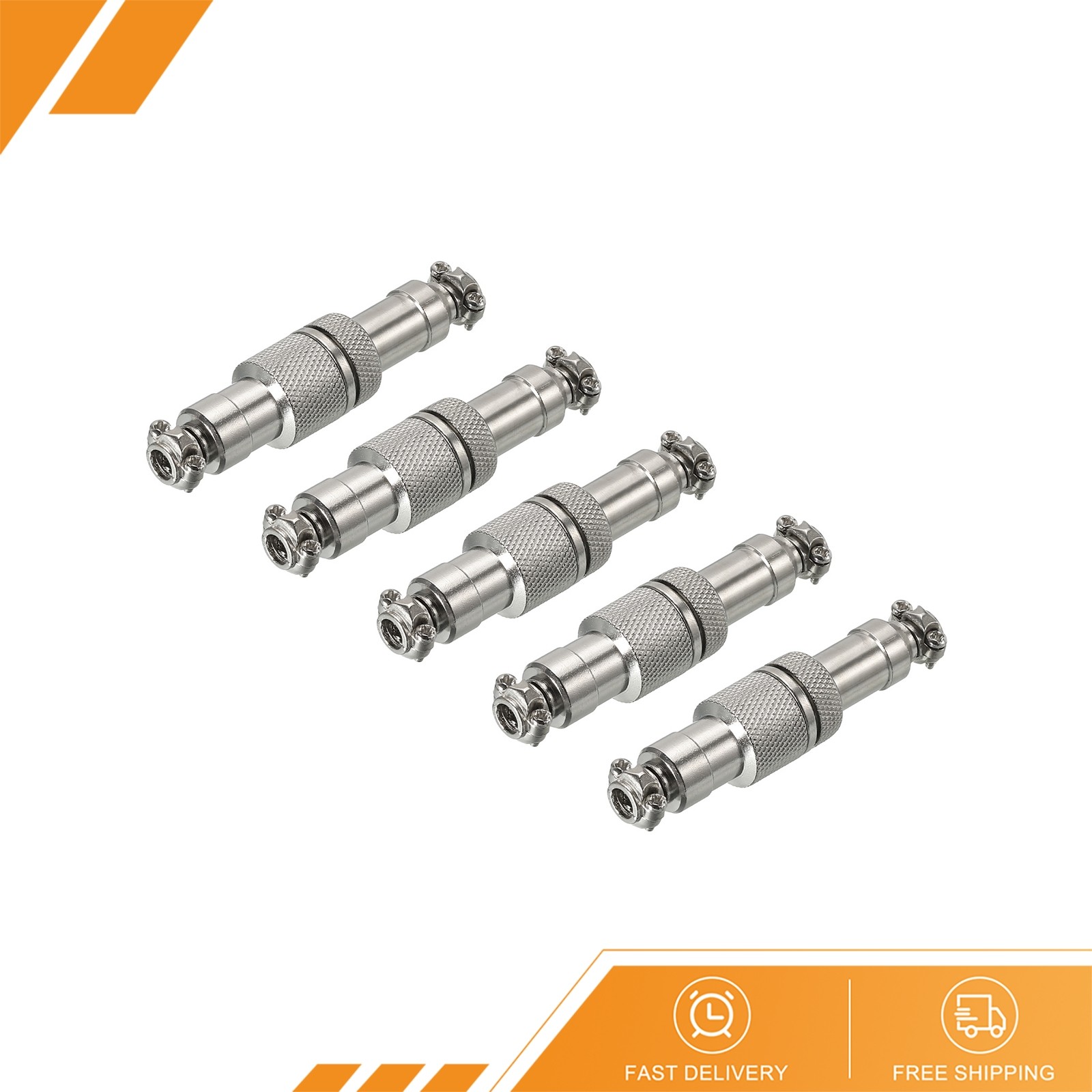 5Pcs Aviation Connector GX12 2 Pins 12mm Silver Male Female Wire Panel Docking