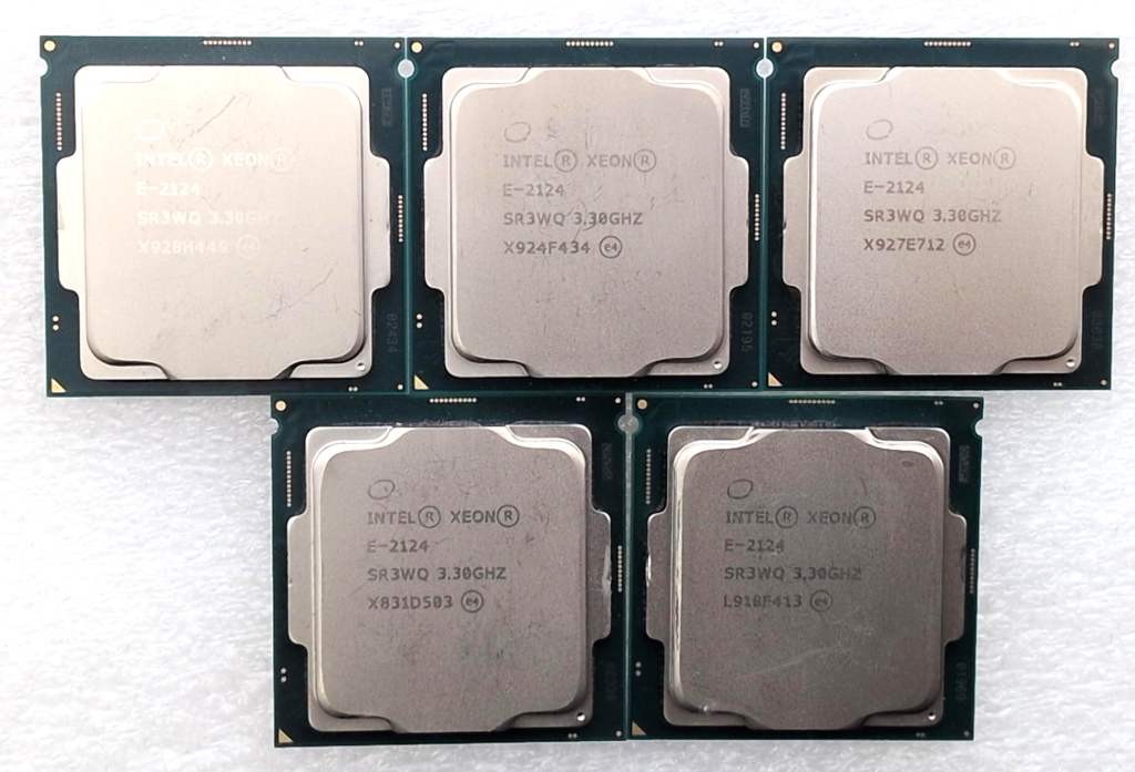 (5) Intel Xeon E-2124 SR3WQ 3.30GHz CPU Processor (5) Intel Xeon E-2124 SR3WQ 3.30GHz CPU Processor