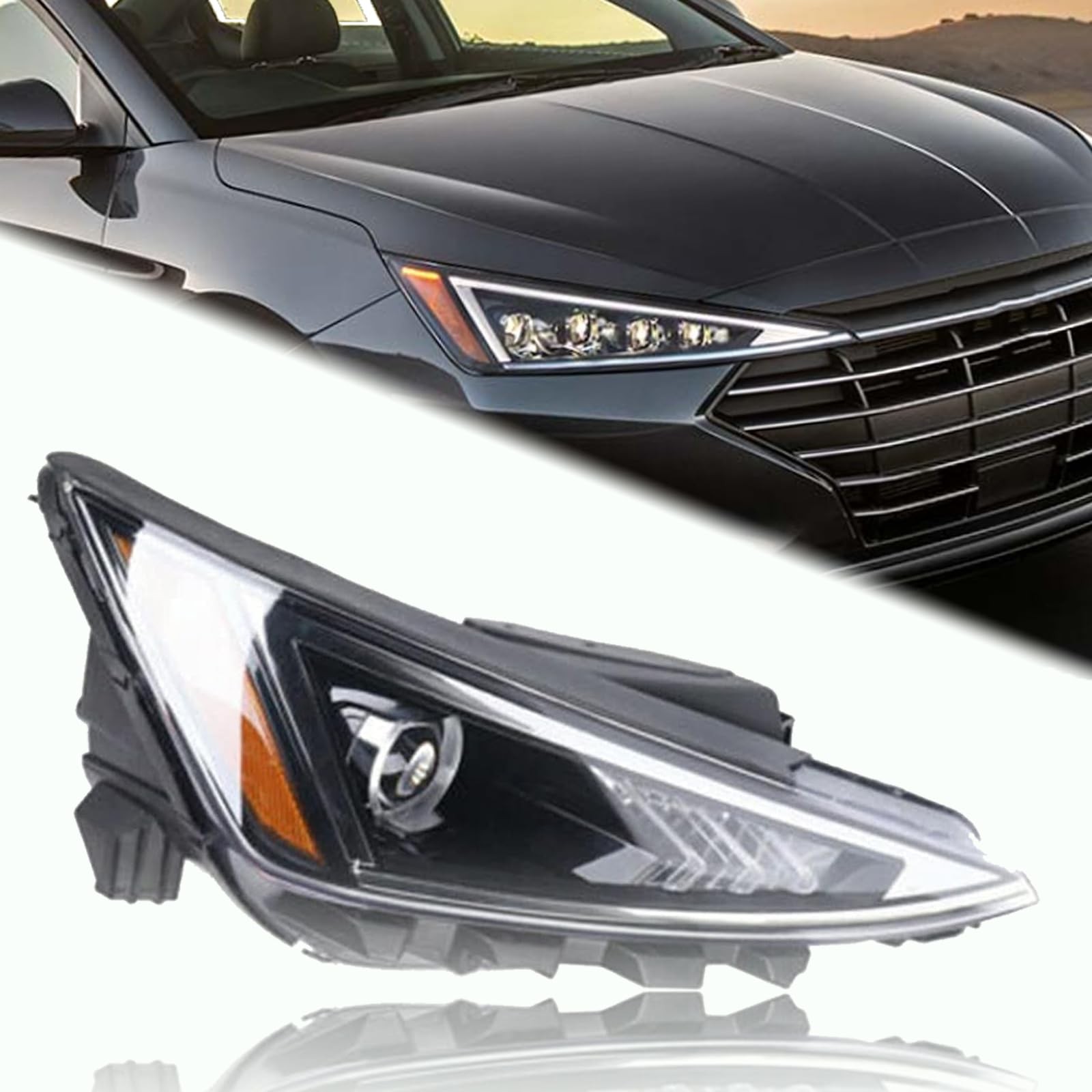 Headlight Clear Halogen Hyundai Elantra 2019-2020 92102F3500 Passenger Side Headlight Clear Halogen Hyundai Elantra 2019-2020 92102F3500 Passenger Side