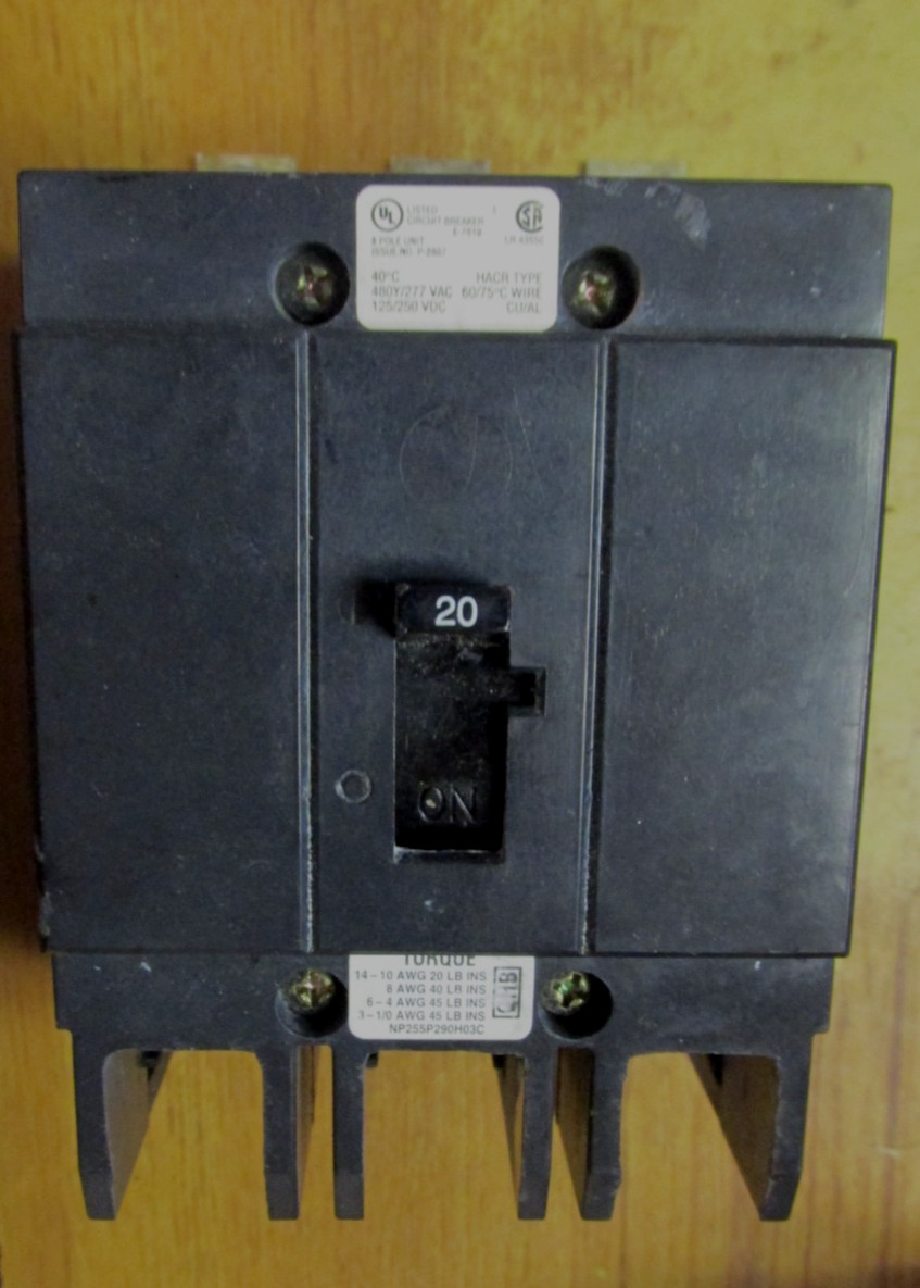 NEW (OTHER) Eaton GHB3020 20A 480V Circuit Breaker - Black.. M-98B NEW (OTHER) Eaton GHB3020 20A 480V Circuit Breaker - Black.. M-98B