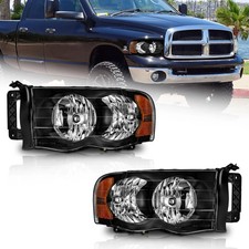 Fits 2002-2005 Dodge Ram 1500 2500 3500 Clear Headlights Lamps L+R Replacement picture