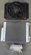 Universal 12V Automotive Air Conditioning Kit Compressor Condenser Fan Hoses picture