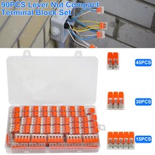 90Pcs For Wago 221 Lever Nuts Compact Splicing Wire Connectors - 2/3/5 Terminal picture