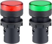 2Pcs Red Green Indicator Light AC/DC 110V 22mm Panel Mount Electrical Control  picture