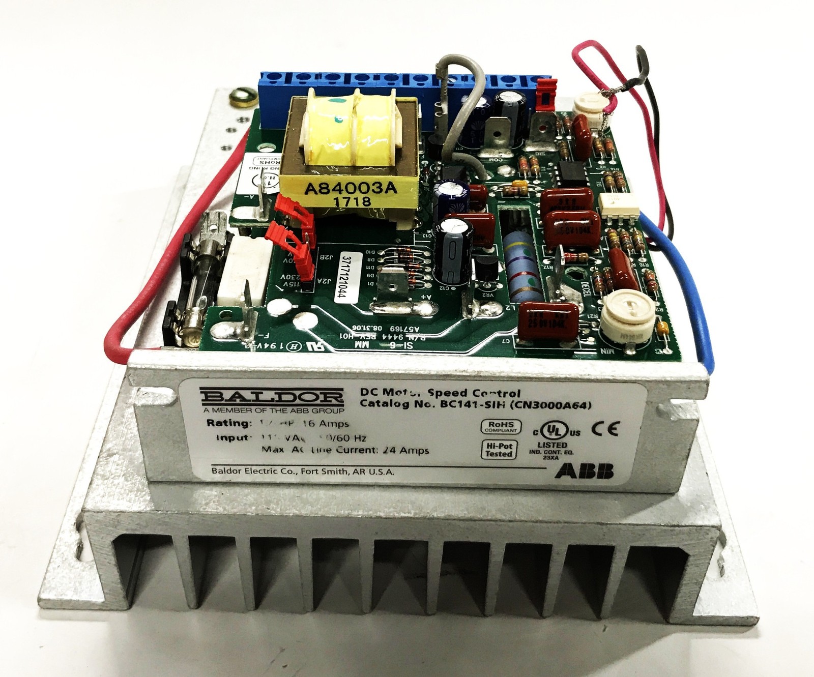 Baldor DC Motor Speed Control with Heatsink BC141-SIH USED Baldor DC Motor Speed Control with Heatsink BC141-SIH USED