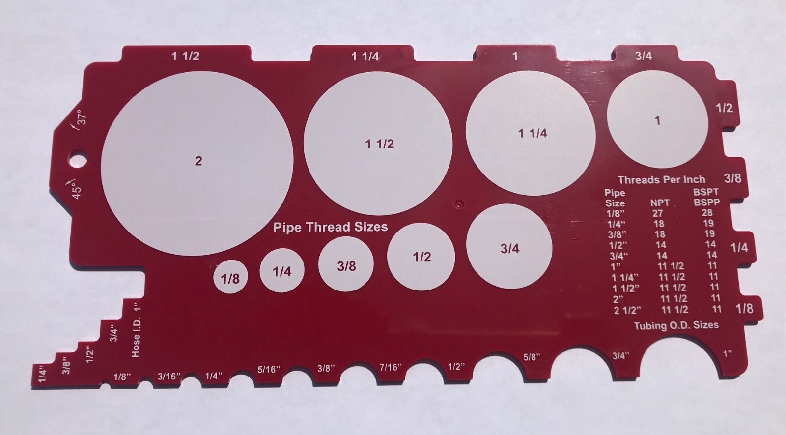 Pipe & Tubing & Hose Sizing Gauge Pipe & Tubing & Hose Sizing Gauge