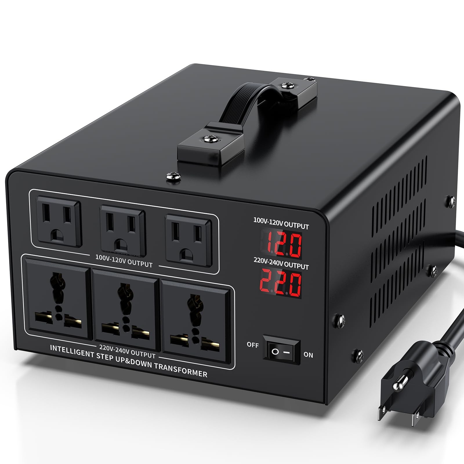 2000W Voltage Converter 110V-220V Step Up/Down Circuit Breaker 4 Sockets LCD 2000W Voltage Converter 110V-220V Step Up/Down Circuit Breaker 4 Sockets LCD