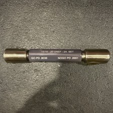 15/16-20 UNEF - 2A SET PLUG GO NO GO Inspection Equipment Machinist CNC Tools picture