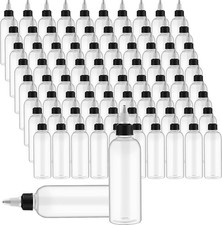 50 Pcs 2 oz Plastic Squeeze Bottles with Twist Cap, White picture