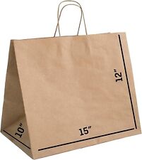 100 Pcs 15x10x12 Brown Paper Gift Bags with Handle for Shopping, Grocery, Gift picture
