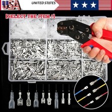 900PCS Male Female Spade Connector Kit Electrical Crimp Terminals Assortment US picture