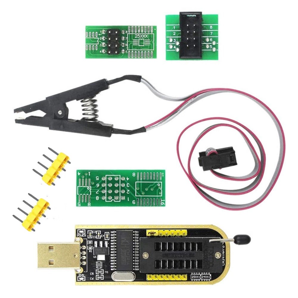CH341A SOIC8 SOP8 Flash Chip EEPROM Programmer IC BIOS Test Clip 24/25 Series CH341A SOIC8 SOP8 Flash Chip EEPROM Programmer IC BIOS Test Clip 24/25 Series
