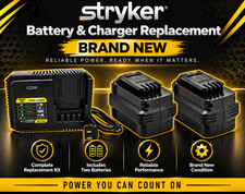 Stryker Power Pro XT LI-ion Replacement (2)Batteries & Charger - NEW -  picture