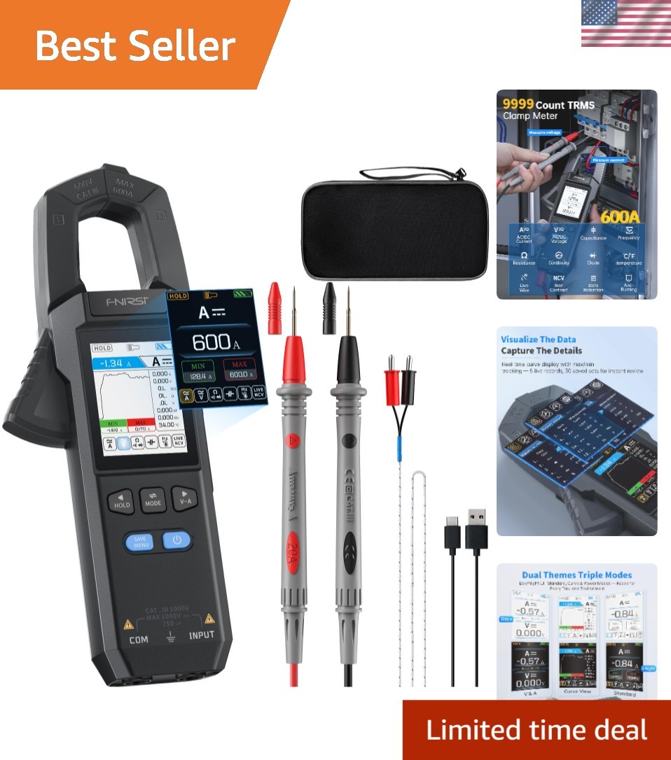 Digital Clamp Meter Multimeter TRMS AC/DC Voltage Current NCV 600A Digital Clamp Meter Multimeter TRMS AC/DC Voltage Current NCV 600A
