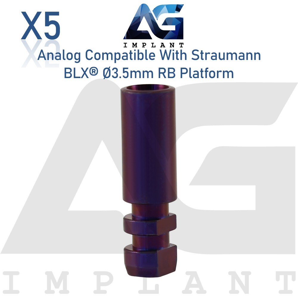 5 Straumann BLX® Compatible Dental Fixture Analog 3.5mm Titanium RB Platform 5 Straumann BLX® Compatible Dental Fixture Analog 3.5mm Titanium RB Platform