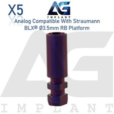 5 Straumann BLX® Compatible Dental Fixture Analog 3.5mm Titanium RB Platform picture