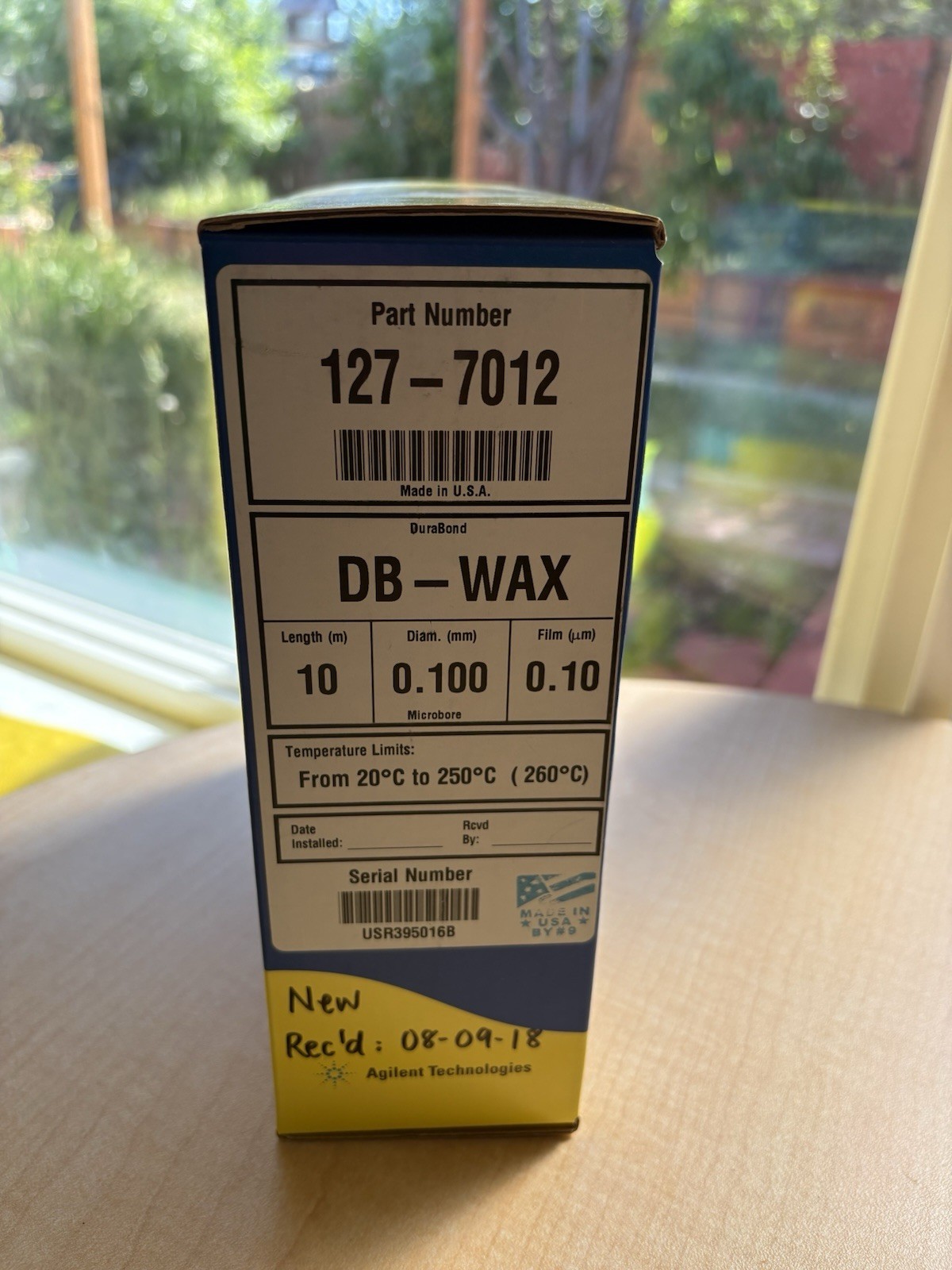 Agilent J&W DB-WAX Gas Chromatography (GC) Capillary Column, 127-7012 Agilent J&W DB-WAX Gas Chromatography (GC) Capillary Column, 127-7012