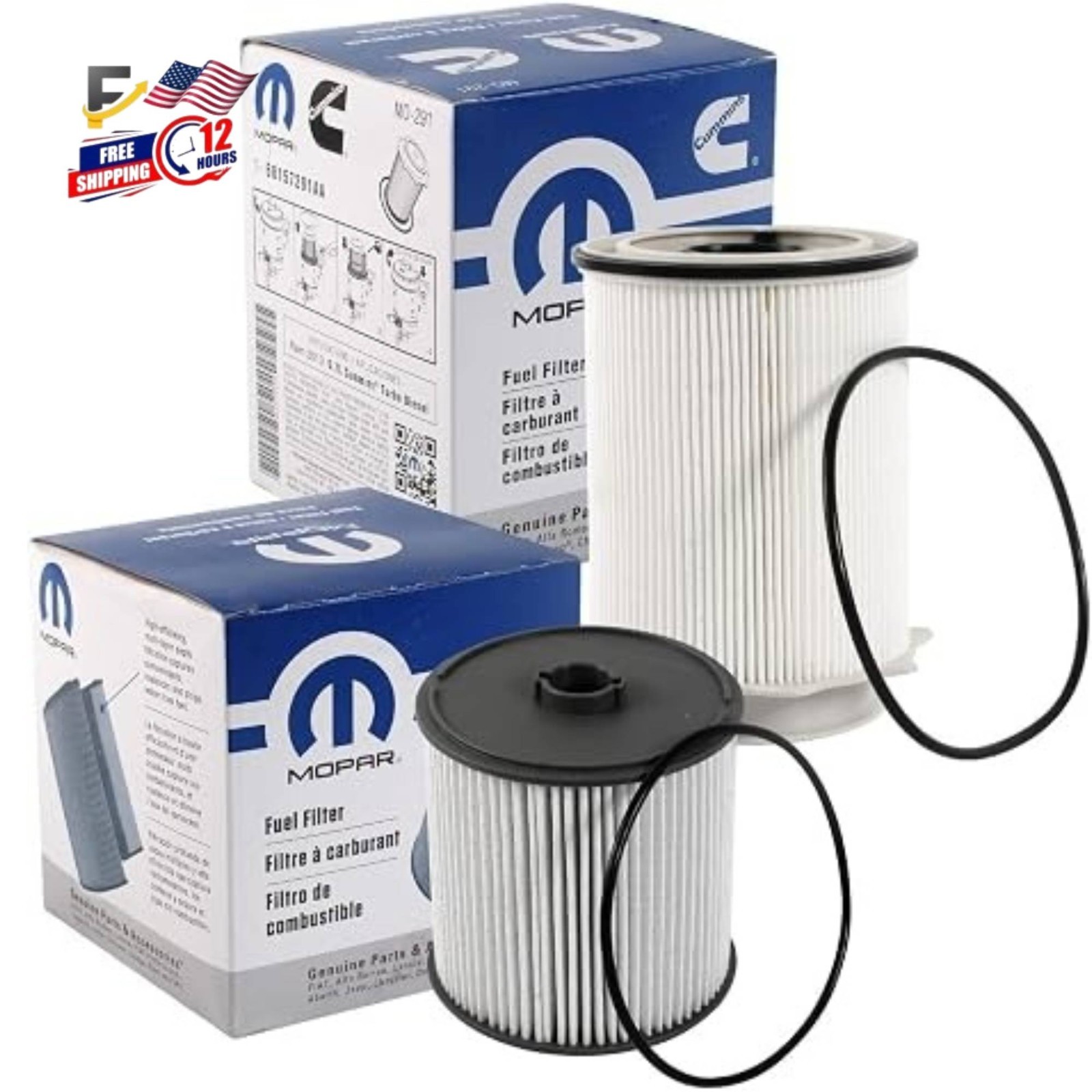 Mopar Fuel Filters 2019-2024 Ram Truck 6.7L Cummins Diesel 68157291AA&68436631AA