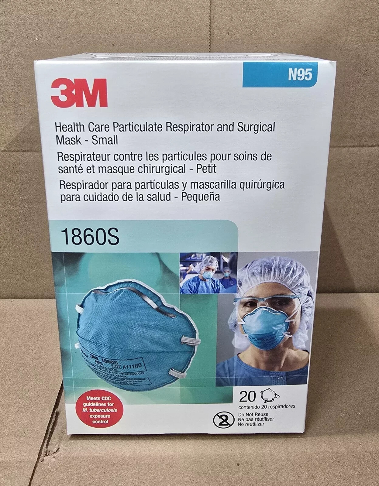 Case of 360 3M 1860S N95 Small Particulate Respirator and Surgical Mask Case of 360 3M 1860S N95 Small Particulate Respirator and Surgical Mask