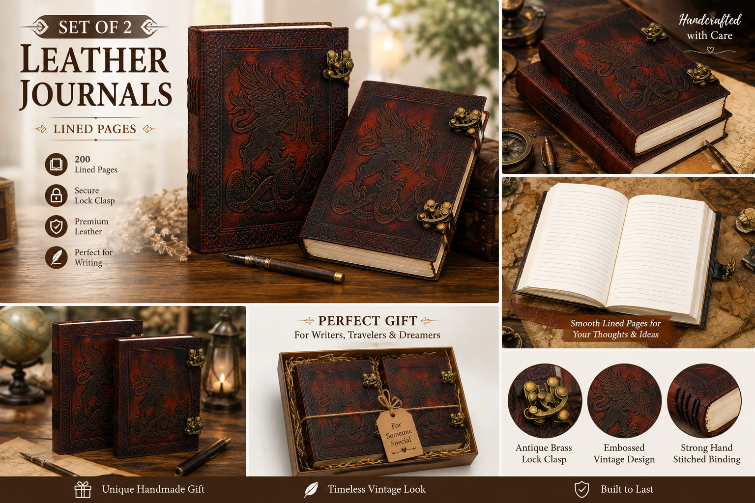 100% Genuine Leather Journal 6x8 Handmade Rustic Notebook 200 Lined Pages 100% Genuine Leather Journal 6x8 Handmade Rustic Notebook 200 Lined Pages