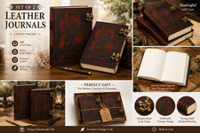 100% Genuine Leather Journal 6x8 Handmade Rustic Notebook 200 Lined Pages picture