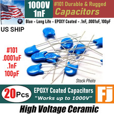 20 Pcs | 101 .1nF .0001uF 100pF 1KV High Voltage Ceramic Capacitor | US SHIP picture