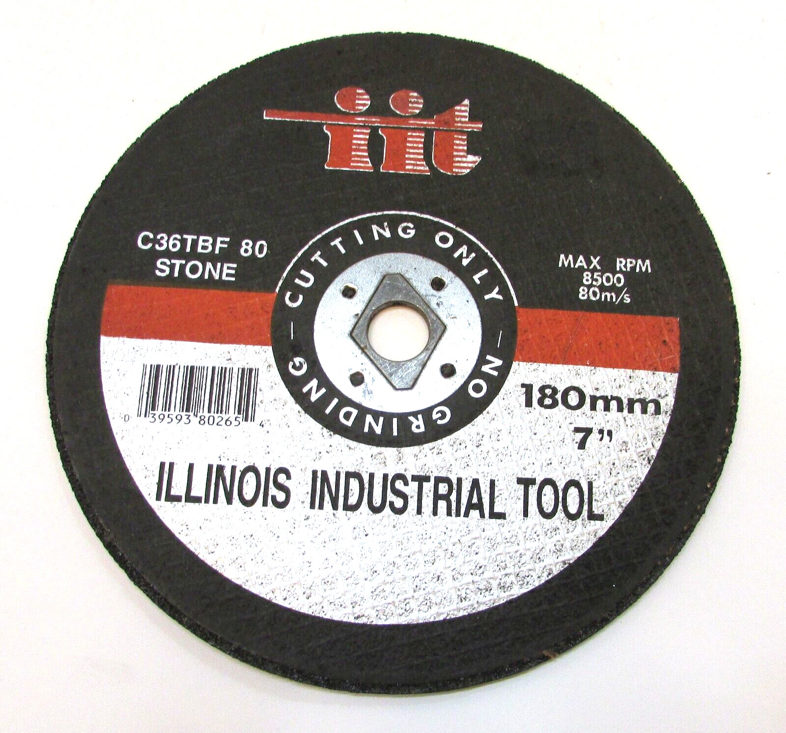 New Vintage 1990\'s IIT Illinois Industrial Tool Stone Cutting Wheel 180mm 7\