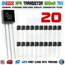 20pcs 2N2222A NPN 2N2222 TO-92 Plastic-Encapsulate Power Transistors 75V 0.8A picture