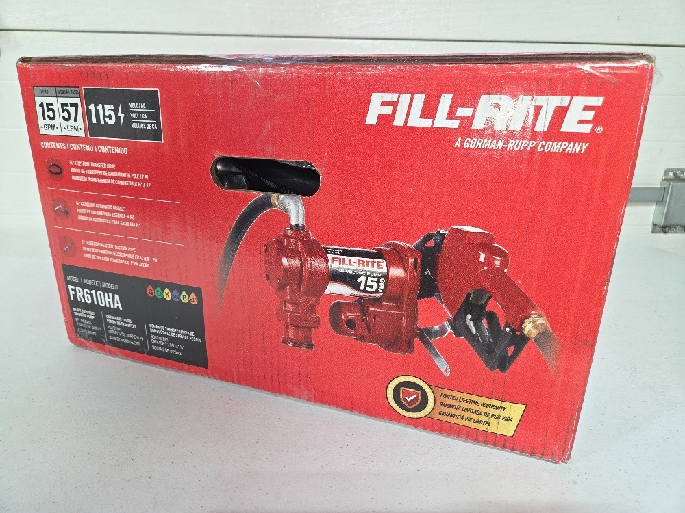 Fill-Rite FR610HA Fuel Transfer Pump, 115V AC, 15 GPM Max. Flow Auto Nozzle Fill-Rite FR610HA Fuel Transfer Pump, 115V AC, 15 GPM Max. Flow Auto Nozzle