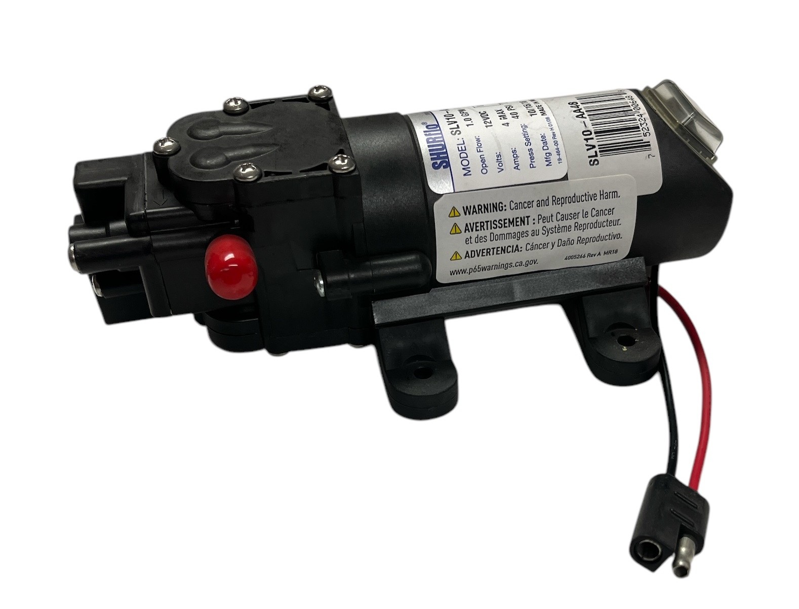 Shurflo SLV Series Diaphragm Pump, Automatic Switch, 12 VDC 1 GPM - SLV10-AA48 Shurflo SLV Series Diaphragm Pump, Automatic Switch, 12 VDC 1 GPM - SLV10-AA48