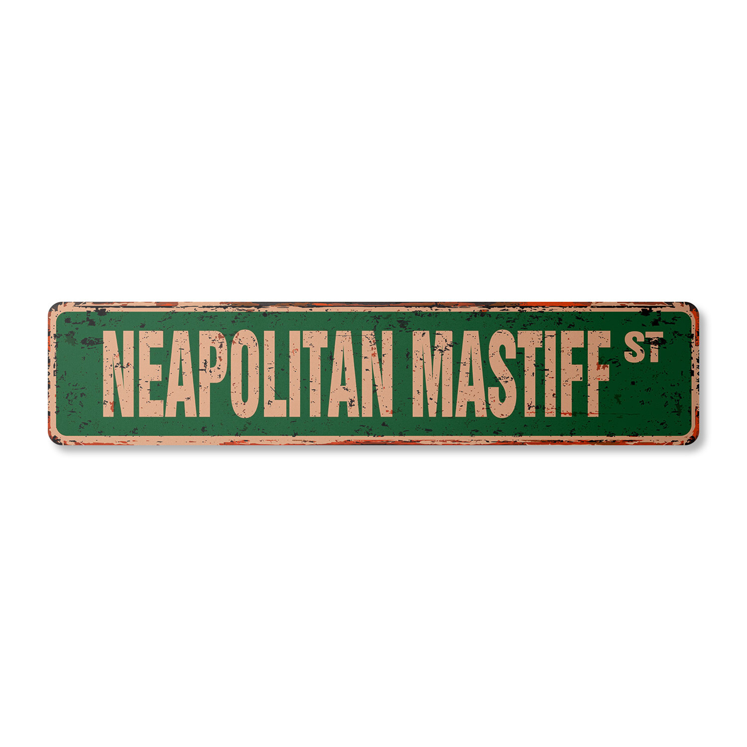 NEAPOLITAN MASTIFF Vintage Street Sign massive big dog guard protection NEAPOLITAN MASTIFF Vintage Street Sign massive big dog guard protection