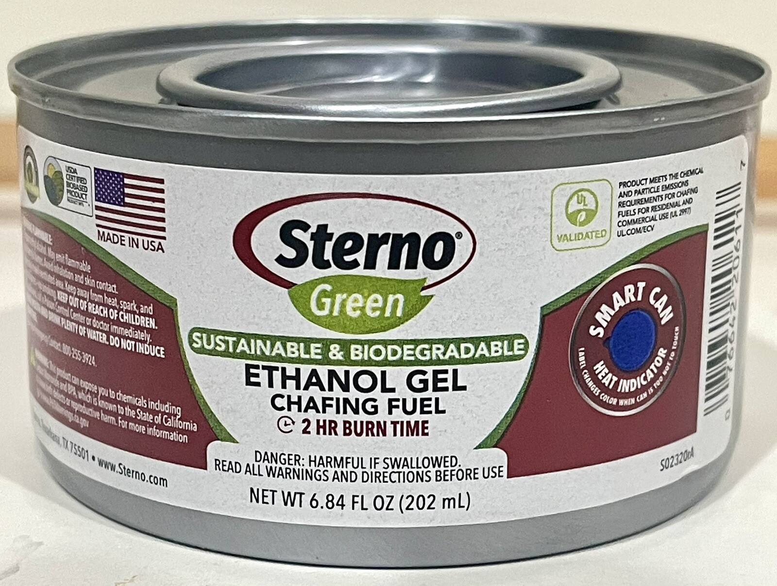 STERNO GREEN ETHANOL GEL CHAFING FUEL 2HR BURN CANNED HEAT-#20612 (QTY6) 6.84OZ STERNO GREEN ETHANOL GEL CHAFING FUEL 2HR BURN CANNED HEAT-#20612 (QTY6) 6.84OZ