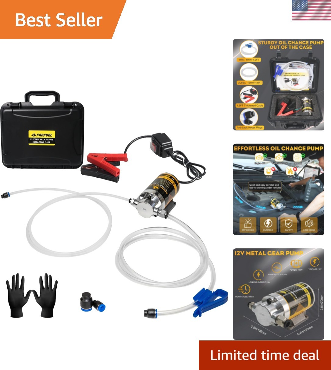 Leak-Proof Electric Oil Change Pump 12V 100W - Fast & Clean Engine Oil Removal Leak-Proof Electric Oil Change Pump 12V 100W - Fast & Clean Engine Oil Removal