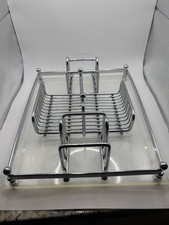Vintage Lucite and Metal Retro Desk Organizer or Dresser Valet, Desk Caddy picture