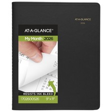 At-A-Glance 2026 15-Month Monthly Planner, Large 9 x 11, Black Faux Leather picture