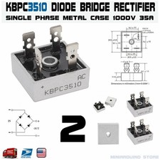 2pcs KBPC3510 Diode Bridge Rectifier Single Phase Metal Case 1000V 35A KBPC-3510 picture