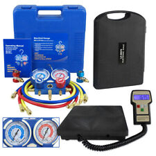 Electronic Deluxe Manifold Gauge Set R134a R410a R22 Digital Refrigeration Scale picture