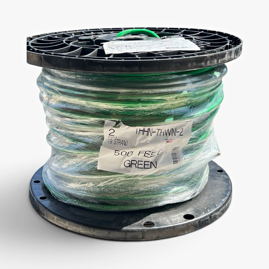 Alan Wire #2 AWG THHN/THWN-2 Stranded Copper Green Wire 500 FT 600V