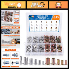 840PCS Rivet Nut Kit - 12 Sizes SAE & Metric Assortment for DIY & Repairs picture