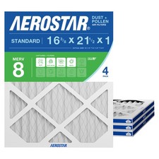 Aerostar Air Filter 16.375x21.5x1 MERV 8 AC Filter, Furnace 4 PACK, White picture