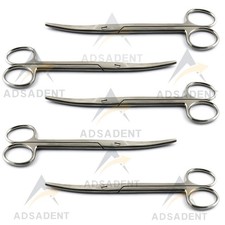 5 Pieces Mayo Scissors Curved 17cm Surgical Operating Tissue Cutting Sutures Lab picture