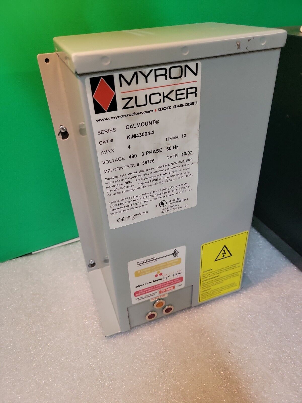 MYRON ZUCKER Calmount  Power Capacitor KIM43004-3 | New #29160 | 480V 3PH