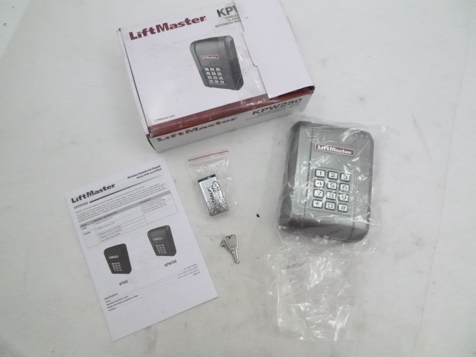 LiftMaster 250 Code Wireless Gate Commercial Door Metal Keypad KPW250 LiftMaster 250 Code Wireless Gate Commercial Door Metal Keypad KPW250