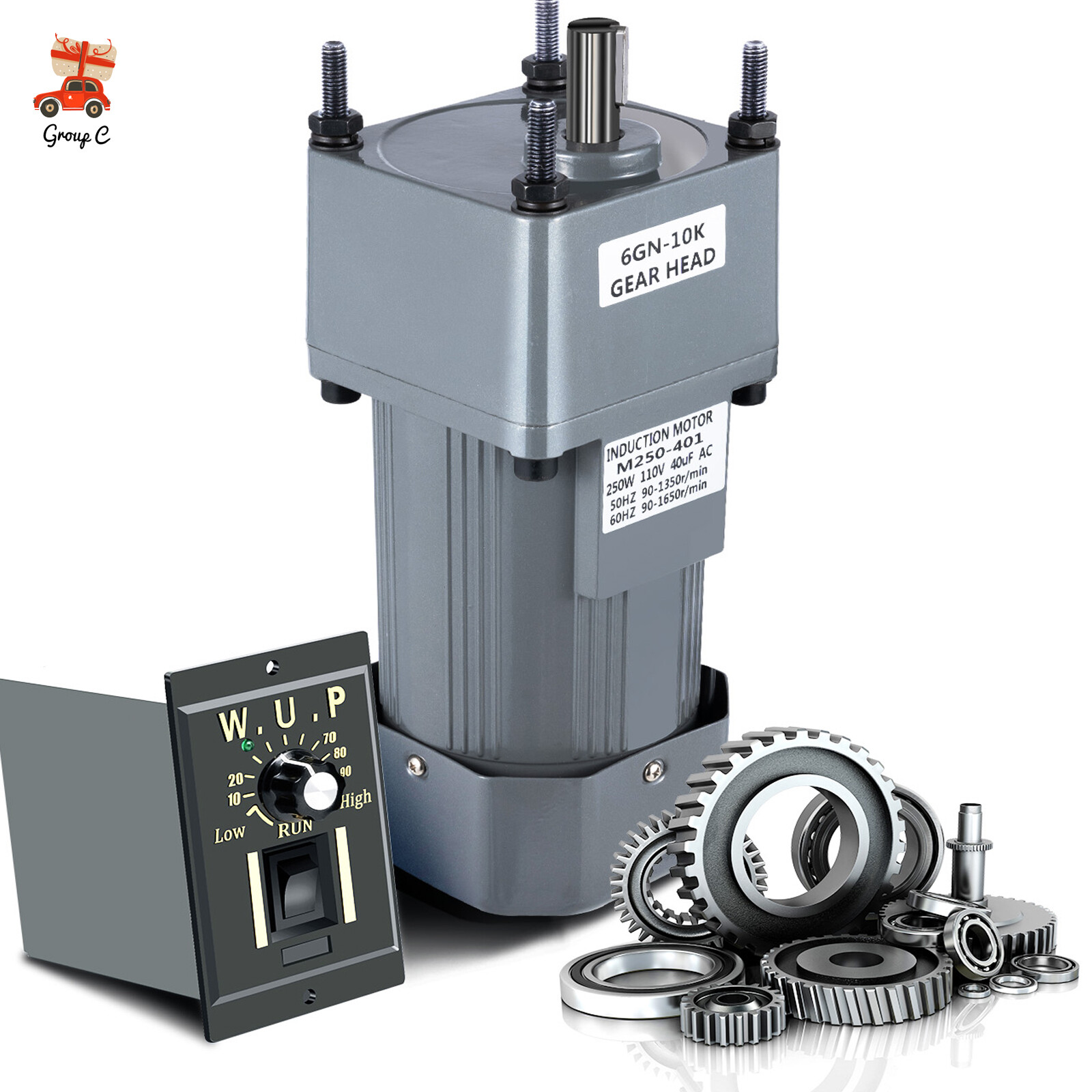 110V 250W AC Gear Reduction Motor Electric + Variable Speed Control Reversible 110V 250W AC Gear Reduction Motor Electric + Variable Speed Control Reversible