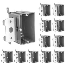 Patioer 12 Pack 1-Gang Adjustable Outlet Box, New Work PVC Box, 21 cu in, Gray picture