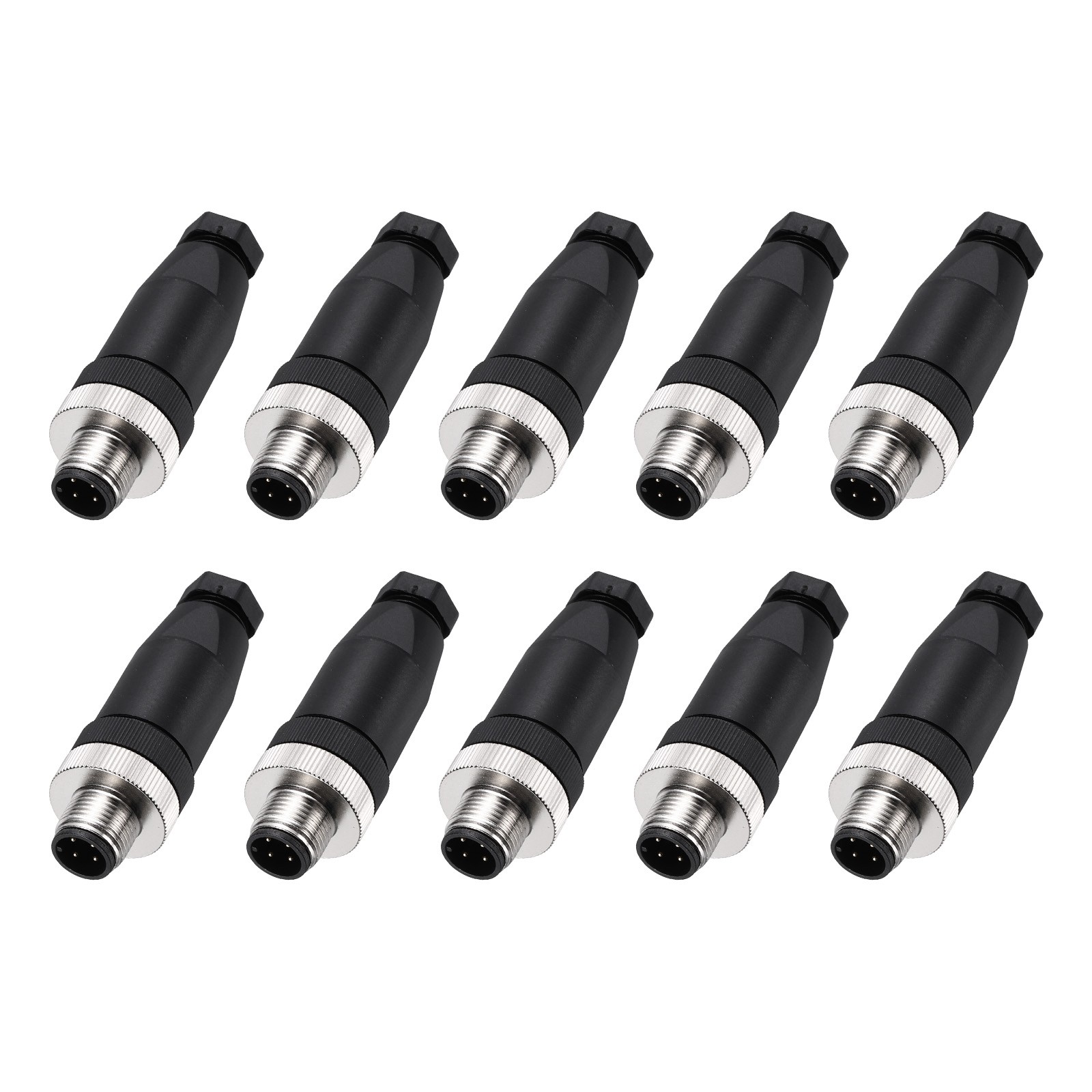 10 Pcs 4 Pin M12 Male Aviation Wire Connector, Waterproof Circular Connector 10 Pcs 4 Pin M12 Male Aviation Wire Connector, Waterproof Circular Connector