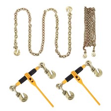 2Pcs Ratchet Load Binder Set Heavy Duty 3/8''-1/2