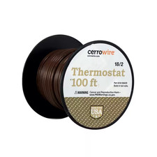 100 Ft. 18/2 Brown Solid Copper CL2R Thermostat Wire  picture