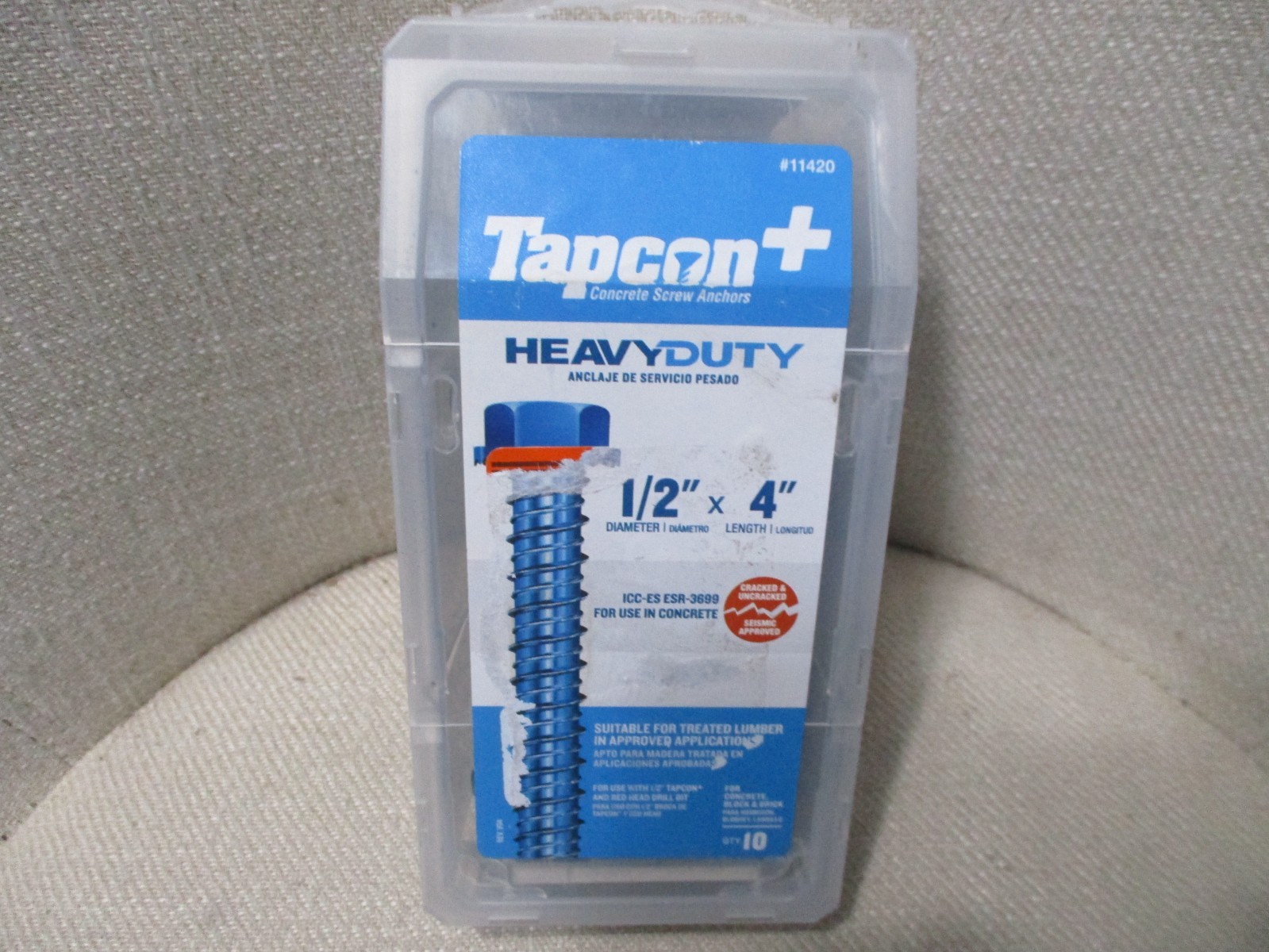 Tapcon 10 Pack Heavy Duty Blue Concrete Screw Anchors 1/2 Tapcon 10 Pack Heavy Duty Blue Concrete Screw Anchors 1/2